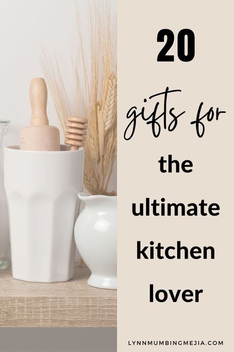 Are you in the middle of doing all your Christmas Shopping and you've got some food, kitchen, cooking lovers in your life? Check out the Ultimate Gift Guide for the Kitchen Lover in your life on the blog now! You can get kitchen gifts for him and her that they will love! Click the pin to read the full post on 20 Gift Ideas for the Ultimate Kitchen Lover! #kitchengifts #foodiegifts #cookinggifts #christmasgifts Best Kitchen Gifts Holidays, Kitchen Christmas Gifts Ideas, Kitchen Gifts For Mom, Christmas Kitchen Gift Ideas, Cooking Christmas Gifts, Kitchen Gifts Ideas, Cooking Gift Basket Ideas, Kitchen Gift Basket Ideas, Cooking Gift Ideas