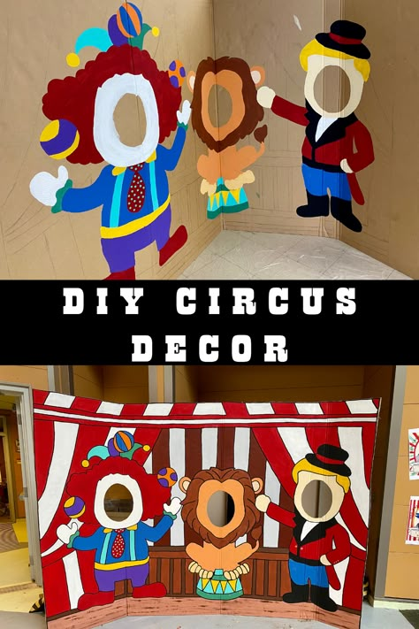 Popcorn Carnival Decor, Circus Booth Ideas, Circus Ticket Booth Diy, Carnival Photo Backdrop Ideas, Diy Circus Party Decorations, Fun Fair Decoration Ideas, Carnival Decor Ideas, Carnival Booth Ideas Diy, Carnival Props Diy