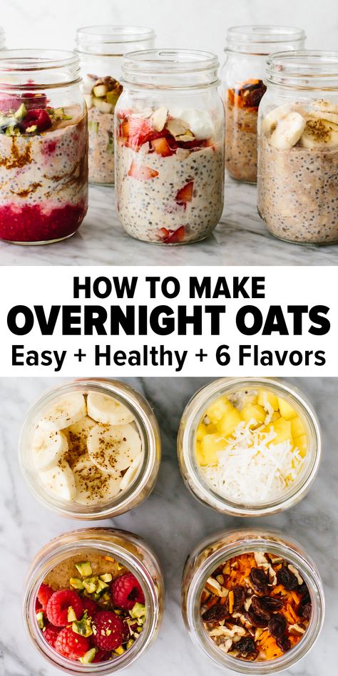 Breakfast Jars Overnight Healthy, Overnight Oats And Yogurt, Overnight Oat With Chia Seeds, Overnight Chia Seed Oats, Yogurt Oats Overnight, Chia Seeds Oats Overnight, Overnight Oats And Chia Seeds In A Jar, Overnight Chia Oats Healthy, Clean Overnight Oats In A Jar