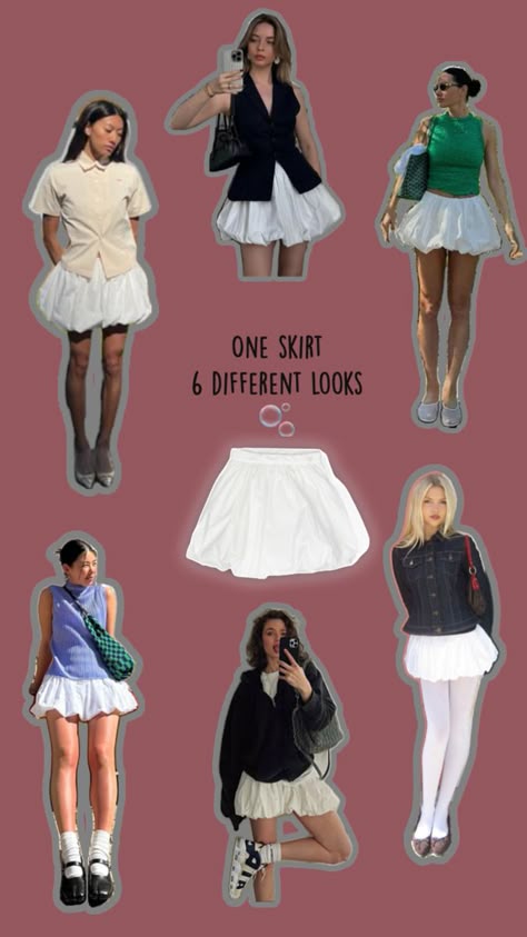 Bubble Skirt Outfit Winter, Puffy Skirt Outfit, Baguio Outfit, Bubble Skirt Outfit, Rectangle Body Type, Thrift Outfits, Date Fits, Puff Skirt, Look 2023