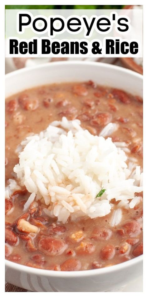 Popeyes Red Beans And Rice, Red Beans And Rice Recipe Crockpot, Red Beans And Rice Recipe Easy, Red Bean And Rice Recipe, Red Beans And Rice Recipe, Red Beans N Rice Recipe, Rice And Beans Recipe, Rice Side Dish Recipes, Red Beans And Rice