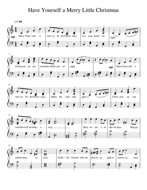 Have Yourself a Merry Little Christmas Sheet music for Piano (Solo) | Musescore.com Christmas Piano Sheet Music, Piano Songs Sheet Music, Piano Tutorials Songs, Piano Music Easy, Trumpet Sheet Music, Piano Notes Songs, Hymn Sheet Music, Christmas Piano, Clarinet Sheet Music