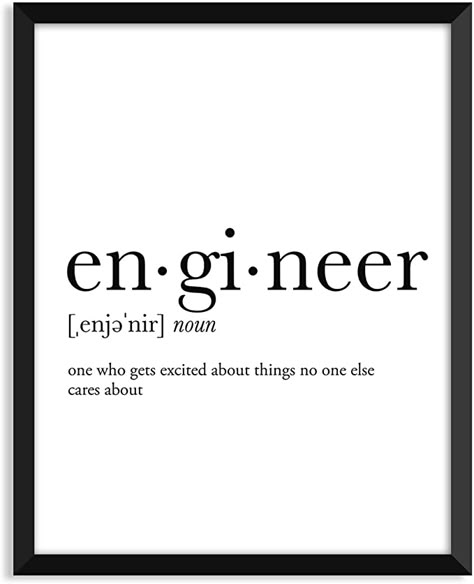 Amazon.com: Engineer definition, college dorm room decor, dorm wall art, dictionary art print, office decor, minimalist poster, funny definition print, definition poster, inspirational quotes: Posters & Prints Room Drawing Ideas, Civil Engineering Quotes, Funny Engineering Quotes, Room House Design, Engineer Definition, Office Decor Minimalist, Offices Ideas, Food Room, Ideas For Small Apartments