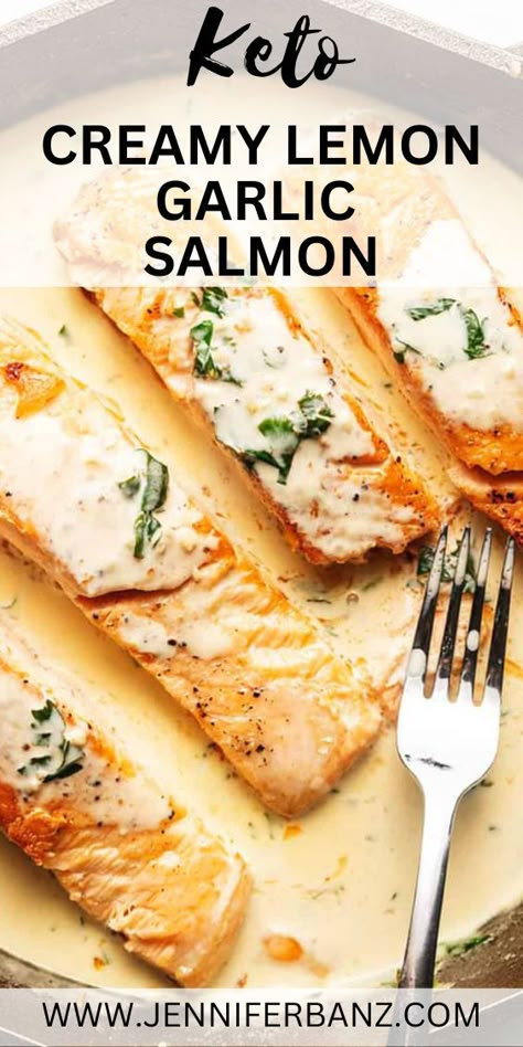 Keto Alaska Salmon With Butter Cream Sauce, Healthy Creamy Salmon Recipes, Lemon Garlic Sauce For Salmon, Lemon Parmesan Salmon, Keto Salmon Meal, Creamy Lemon Garlic Salmon, Salmon Keto Dinner, Keto Sauce For Salmon, Salmon Mignon Recipes