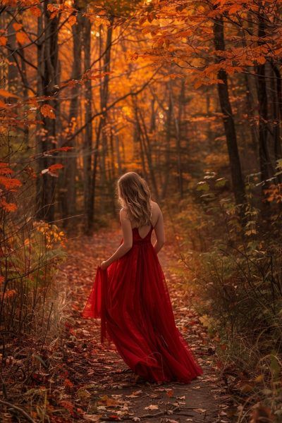 17 Dreamy Fall Photo Ideas That'll Set Your 'Gram on Fire Fall Photoshoot By Yourself, Photography Poses Autumn, Creative Autumn Photography Ideas, Autumn Aesthetic Portrait, Fall Shoot Ideas Family Pics, Fall Goddess Photoshoot, Mystical Senior Pictures, Outdoor Fall Picture Ideas, Autumn Pics Ideas