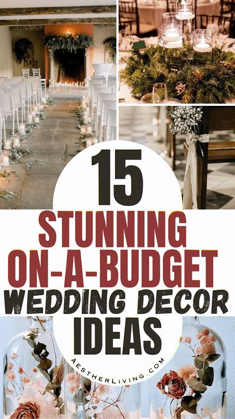 15 Stunning Wedding Decor Ideas on a Budget - Aesther Living Wedding Decorations On A Budget, Cheap Party Ideas, Simple Wedding Reception, Budget Wedding Ideas, Frugal Wedding, Decorations On A Budget, Wedding Hacks, Reception Backdrop, Simple Wedding Decorations