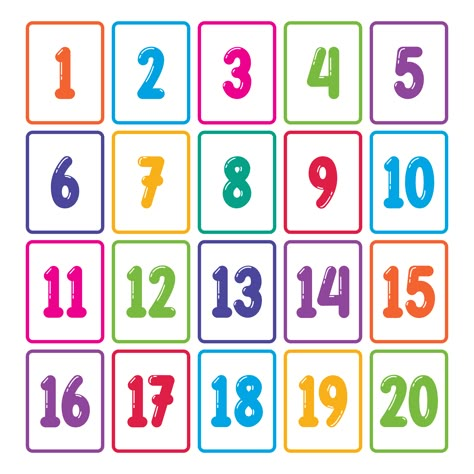 Printable Number Chart, Numbers 1 20 Free Printable, Number For Kid, Letters And Numbers Printable, Numbers For Preschool Free Printables, Numbers Cards Printable Free, Number Preschool, Number Printables, Number Flashcards Printable Free