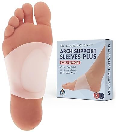 Amazon.com: Dr. Frederick's Original Arch Support Sleeves Plus - Flat Foot Arch Supports for Men & Women - 2 Pieces - Arch Pain Relief - Large/XL : Health & Household Foot Pain Relief Remedies, Arch Support Inserts, Fallen Arches, Foot Exercises, Pain Relief Remedies, Flat Foot, Foot Pain Relief, Shoes Hack, No Shoes