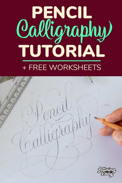 Pencil calligraphy tutorial for beginners Traceable Calligraphy Letters, How To Hand Letter Tutorials, Learn How To Caligraphy, Printable Calligraphy Letters Free, How To Write Cursive Handwriting Step By Step, Calligraphy Printables Free, Writting Idea Calligraphy, How To Practice Calligraphy, How To Lettering Step By Step