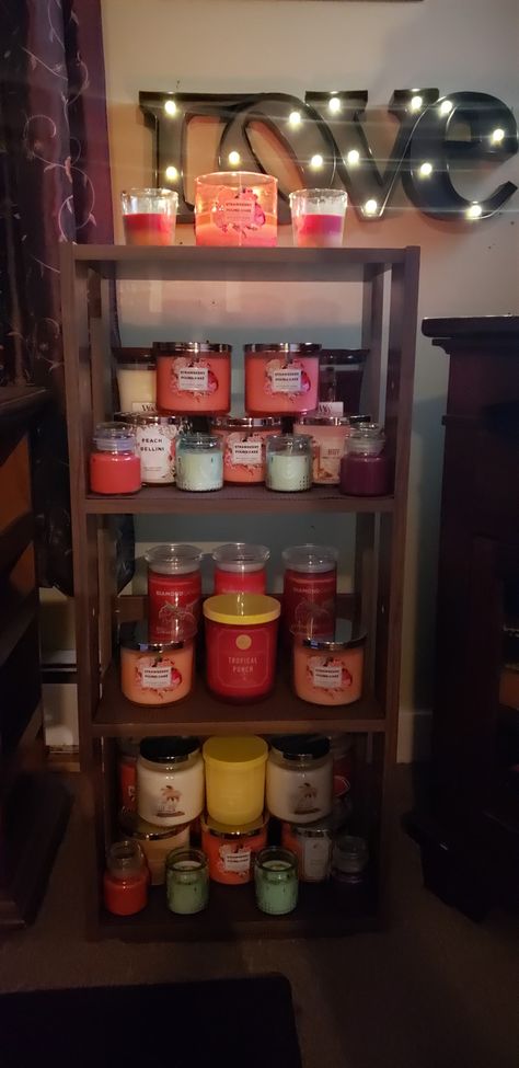 Candle Collection Storage, Candle Storage Organizing, Candle Storage Ideas Organizing, Candle Storage Display, Candle Organization Storage, Candle Collection Display, Candle Storage Ideas, Candle Decor Bedroom, Earthy Room