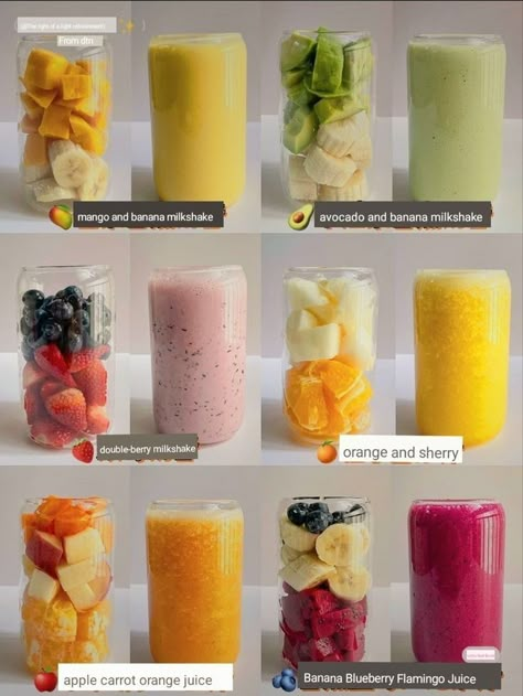 Healthy Alcoholic Drinks, Fun Drink Recipe, Resep Smoothie, Fruit Smoothie Recipes Healthy, Recipes Healthy Breakfast, Smoothie Recipes Healthy Breakfast, Resep Diet, Smoothie Drink Recipes, Healthy Drinks Smoothies