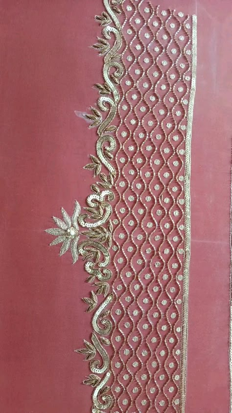 Handwork Border Designs, Embodary Design, Machi Work, Hand Work Design, Simple Hand Embroidery Patterns, Latest Blouse Designs Pattern, Cutwork Blouse Designs, Bead Embroidery Tutorial, Embroidery Design Sets