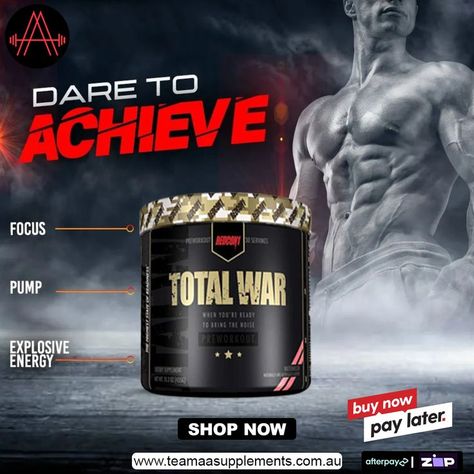 You can achieve that explosive energy, pump and focus with #TotalWar #ProteinSupplement available with #TeamAASupplement. Connect with us today at https://bit.ly/3zeV7v1. #ProteinSupplementStore #ProteinSupplementStoreInAustralia #BestProteinSupplement #BestProteinSupplementStore #BestProteinSupplementStoreInAustralia #PremiumProteinSupplement #PremiumProteinSupplementStore #PremiumProteinSupplementStoreInAustralia #OnlineProteinSupplement #OnlineProteinSupplementStore #OnlineProteinSupplement Best Protein Supplement, Advertising Tips, Gym Supplements, Gym Machines, Texture Graphic Design, Sport Poster Design, Photo Shop, Protein Supplements, Sport Poster