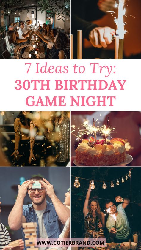 Host the ultimate game night for your 30th birthday celebration. These fun party games are perfect for competitive friends and game enthusiasts. 30th Birthday Checklist, Game Night 30th Birthday, 30th Party Game Ideas, Game Night Theme Birthday Party, Games To Play At 30th Birthday Party, Dnd 30th Birthday, Game Ideas For 30th Birthday Party, 30th Bday Games, What To Do For Your 30th Birthday