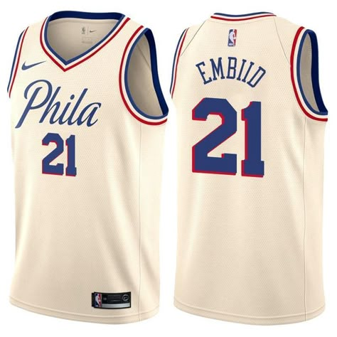 Men 21 Joel Embiid Jersey White City Edition Philadelphia 76ers Jersey Check more at https://senjersey.com/product/men-21-joel-embiid-jersey-white-city-edition-philadelphia-76ers-jersey/ Utah Jazz Jersey, Kyrie Irving Celtics, 76ers Jersey, Basketball Jersey Outfit, Curry Jersey, Stephen Curry Jersey, Celtics Jersey, Lebron James Jersey, Patch Letters