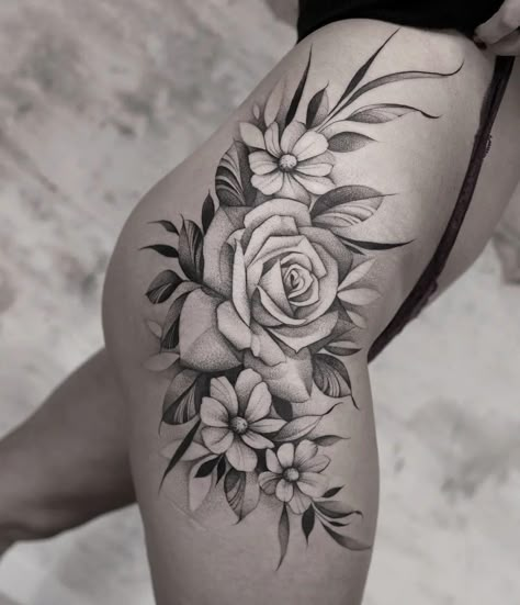 Rose Floral Tattoo Design, Two Roses Tattoo Design, Flower Woman Tattoo, Floral Rose Tattoo, Flowers Tattoos For Women, Rose Flowers Tattoo, Flower Tattoo Women, So Tattoo, Tattoo With Roses