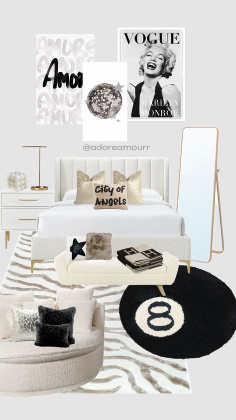 @adoreamourr White Room Decor, Luxury Room Bedroom, College Dorm Room Decor, Room Redesign, Redecorate Bedroom, Cozy Room Decor, Dream Room Inspiration, Room Makeover Bedroom, Room Makeover Inspiration