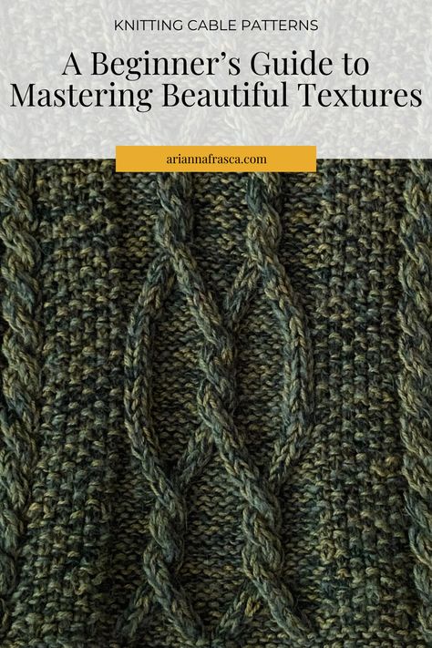 If you've ever struggled with knitting cables, you're not alone. In my latest post, I break down the essentials of this Hobby  How to Knit Cable Patterns step by step. Learn how to tackle this beautiful technique without frustration and create stunning, intricate designs! Whether you're a beginner or experienced knitter, this guide is full of hope and helpful tips. Click to start your cable journey today! Beginner Cable Knit Pattern, Knit Cable Stitches, Cable Knitting Stitches, Knitted Cable Patterns, Knitting Cables Patterns Free, How To Cable Knit, Cables Knitting, Knit Cable Pattern, Knit Stitch Patterns Cables