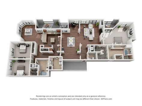 I will create floor plans within 24 hoursMy speciality lies in creating architectural 2D and 3D floor plans, walkthrough videos, as well as interior renderings of super-realistic 4K resolution. What Do You Get From Me?✅ Professionally created 2D architectural floor plans✅ Interior design according to desired style and requirements✅ 3D modelled floor plans with HD quality renderingsfloor plans for new homesfloor plan designfloor plans farmhousefloor plans f Large Apartment Layout, Large Apartment, Small Space Interior Design, 3d House Plans, Apartment Floor Plan, House Floor Design, Apartment Floor Plans, Floor Plan Layout, Model House Plan