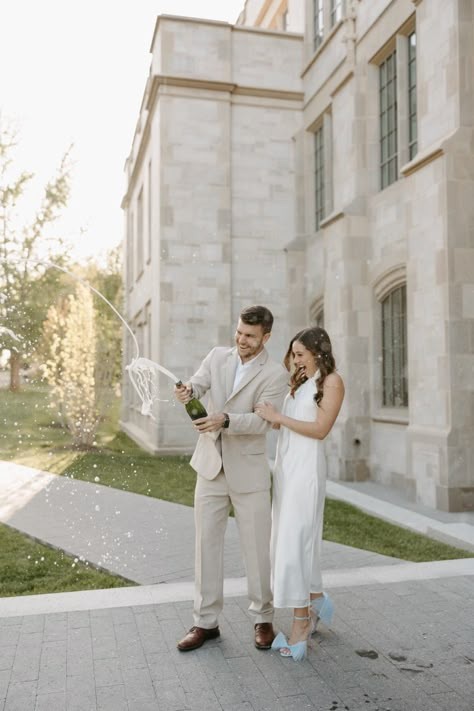 Green, neutrals, white, pop of blue, bubbly, champagne pop, love Tulle Heels, Jimmy Choo Aveline, Classy Engagement Photos, Pop The Champagne, Engagement Picture Outfits, Champagne Pop, Arkansas Wedding, Engagement Inspo, Engagement Poses