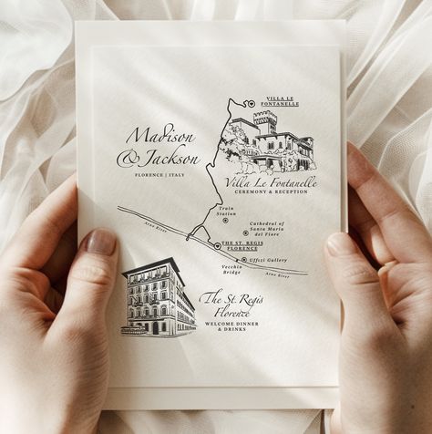 Custom Wedding Map Illustration With 2 Venues | Destination Wedding Invitation | Wedding Venue Illustration | DIGITAL DOWNLOAD Architects Wedding Invitation, Map Invitation Wedding, Wedding Map Illustration, Wedding Venue Illustration, Map Invitation, Map Wedding Invitation, Custom Wedding Map, Wedding Invitation Digital, Destination Wedding Invitation