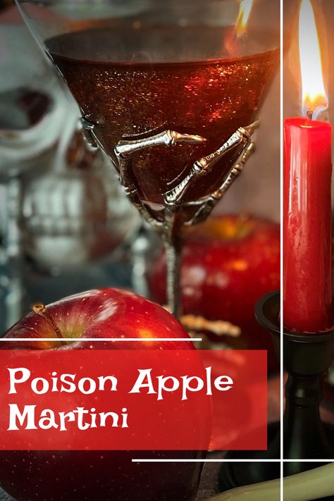 Apple Cocktail Recipes, Garnet Red Color, Black Cherry Juice, Edible Gold Glitter, Halloween Party Drinks, Halloween Drinks Alcohol, Hocus Pocus Party, Cherry Vodka, Apple Cocktail