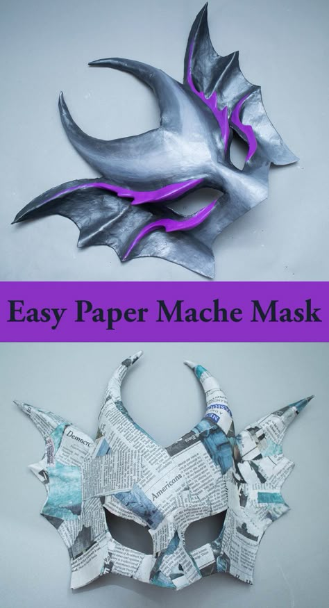 Using paper mache to create custom masks is an age old tradition, and there are a lot of ways to do it. Learn how to use wire mesh and paper strips to create a base that is perfectly fitted to your face. This is a really simple technique that produces some pretty great results. Easy Paper Mache, Mascara Papel Mache, Paper Mache Masks, Paper Mache Mask, Paper Mache Projects, Dragon Mask, Dragon Costume, Paper Mache Sculpture, Paper Mache Crafts