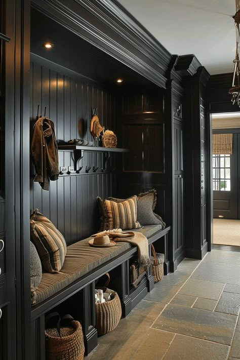 36+ Mudroom Ideas That Are Stylish and Functional Wood Working Ideas For Home, Entry Area Ideas, Mudroom Entryway Ideas, Mudroom Designs, Entrance Hall Ideas, Boot Room Utility, Mudroom Remodel, Farmhouse Mudroom, Soft Autumn Color Palette