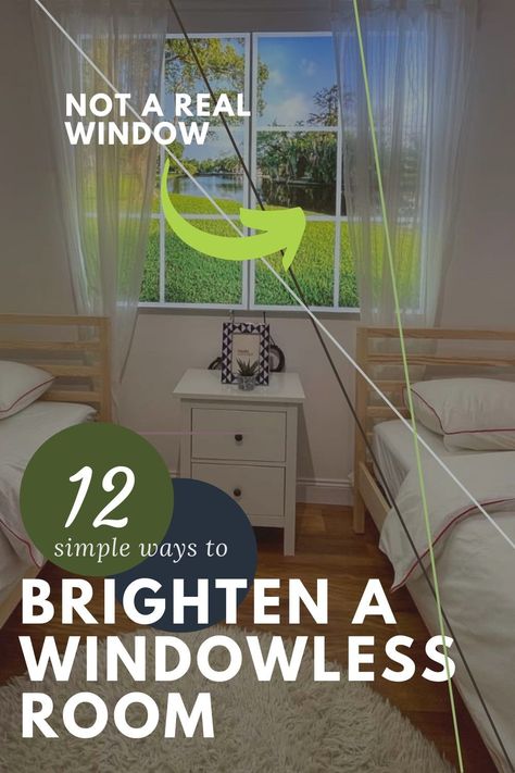 Making A Dark Room Look Brighter, Creating Light In Windowless Room, How To Brighten Up A Dark Bedroom, Brighten A Room With No Windows, Decorating A Room With No Windows, Brightening A Dark Room, Brighten Room With No Windows, Lighting For Windowless Room, Windowless Room Decor