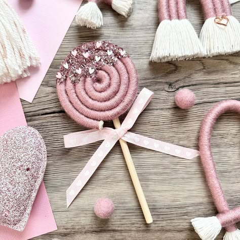 💕 Valentines Part 2 💕 Just wanted to jump on here and share the second colour of my valentines collection with you all - the dusky pinks 💕… | Instagram Heart Lollipop, Valentines Collection, Heart Sprinkles, Shade Of Pink, Knitted Wire, Diy Rainbow, Crochet Bouquet, Baby Room Art, Diy Weaving