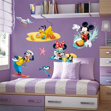 disney mickey minnie mouse goofy pluto wall stickers for kids rooms home decor cartoon wall decals pvc mural art diy posters Diy Posters, Mickey Und Minnie, Disney Wall Decals, Living Room Murals, Wall Stickers For Kids, Removable Vinyl Wall Decals, Bedroom Wall Decoration, Cheap Wall Stickers, Wall Canvas Art