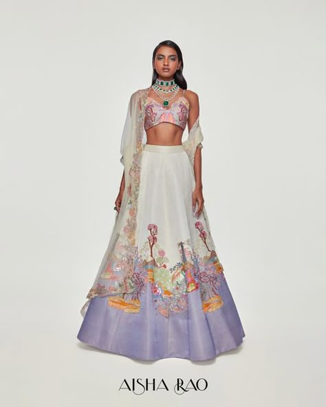 Lavender Ghagra, Aisha Rao Lehenga, Mehendi Outfit Ideas, Mehandi Outfit, Lavender Lehenga, Aisha Rao, Embellished Lehenga, Mehandi Outfits, Clothes For Wedding