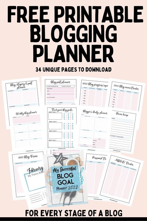 How To Create A Printable Planner, Youtube Planner Printable Free, Blog Post Template Free Printable, Free Printable Project Planner, Blog Post Planner Template, Blog Post Planner, Fortnightly Budget Planner, Blogger Planner, Blog Planner Printable