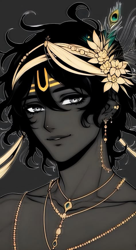 Anime God Wallpaper, Lord Krishna Dark Wallpaper, Anime Krishna Drawing, Aesthetic Krishna Drawing, Dark Krishna Wallpaper, Krishna Dark Wallpaper, Krishna Anime Wallpaper, Krishna Anime Art, Dark Krishna