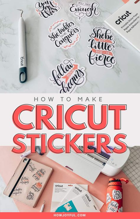 Learn how to make stickers with your Cricut machine using the Print then Cut feature plus offset to make perfect kiss-cut stickers! Stickers On The Cricut, Printing Stickers With Cricut, Diy Printable Stickers, How To Print Colored Images On Cricut, How To Make Clear Stickers With Cricut, How To Decorate Your Cricut Machine, Sticker Making Cricut, Stickers Made With Cricut, Cricut Projects Beginner Stickers