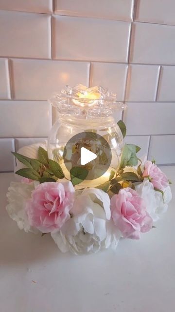 Victoria Celeste |  DIYs & CRAFTS on Instagram: "🪷✨️DIY EASY CENTERPIECE IDEA ✨️🪷 Have you seen this cute glass candle holder at @dollartree 🤔✨️?   SAVE LIKE AND SHARE FOR MORE DIYS! 🩷🫶😊" Quince Decorations Diy, Simple Quinceanera Centerpieces, Easy Centerpieces Wedding, Diy Quinceanera Centerpieces, Quinceanera Centerpieces Ideas, Quinceañera Centerpieces Ideas, Simple Wedding Decor Ideas, Dollar Tree Wedding Ideas, Easy Diy Centerpieces