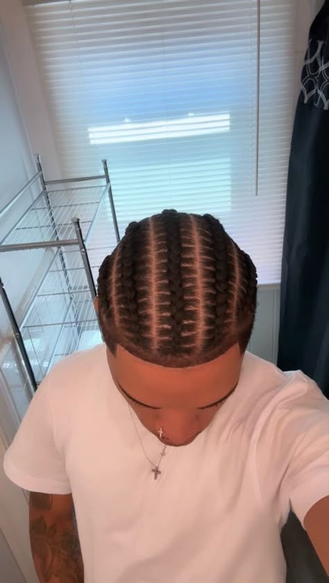 3 Cornrow Braids Men, Braided Ponytail Hairstyles Men, Four Cornrows Men, Basic Cornrows For Men, 8 Braids Men, Canerows Hairstyles Men, 2 Row Cornrows Braids, 8 Braids Cornrows For Men, Tapered Cornrows