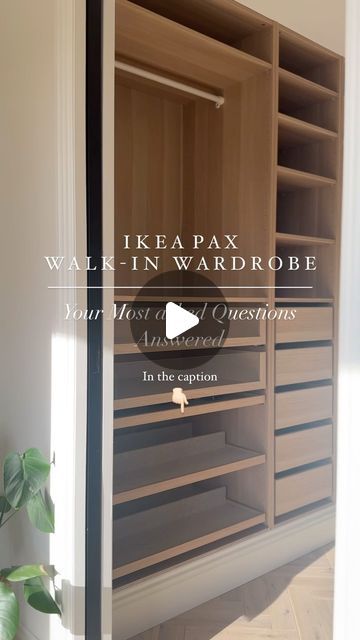 Hilary & Lee on Instagram: "I’ve had quite a few questions about our IKEA PAX walk-in wardrobe, so I’m answering them all here! Let me know if there’s anything else you’re curious about!

Room size: 
• Height 2380mm
• length 3280mm 
• width 1790mm

PAX wardrobe frames: White-stained oak effect
• 1 x 100x58x236 cm
• 1 x 75x58x236 cm
• 3 x 50x58x236 cm
Total including accessorises: £1053

Mirror: @williamwood - Theo Black Arched

Flooring: @luxuryflooringfurnishings - Thorpe Pasture Grand Solid Oak Herringbone 

Pocket Door: @lpddoorsuk Soho Black - Reeded Glass Door 

#diyprojects #walkinwardrobe #ikeapax #ikeapaxwardrobe #walkincloset #walkinclosettransformation #walkinwardrobedesign #renovationproject #renovationseries #renovations #neautralstyle #neautralhome #neautraldecor
#homerenovati Ikea Pax White Stained Oak, Ikea Pax Oak, Walk In Wardrobe Ikea, Ikea Pax Shoe Storage Ideas, Pax Layout, Green Walk In Closet, Wall To Wall Closet Ideas, Ikea Closet Ideas Walk In, Walk In Closet Door Ideas