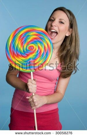 Giant Decorations, Eating Lollipop, Giant Lollipop, Hair Wall, Large Lollipops, Lollipop Girl, Giant Lollipops, Layered Jello, Girl Smiling