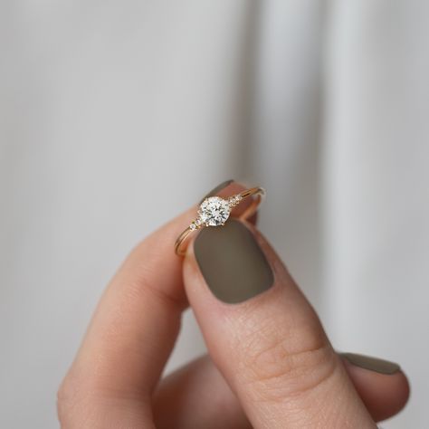 Classy Engagement Ring, Small Engagement Rings, Dainty Wedding Ring, Melanie Casey, Cute Engagement Rings, Future Engagement Rings, Basket Setting, Elegant Engagement Rings, Round Engagement Rings