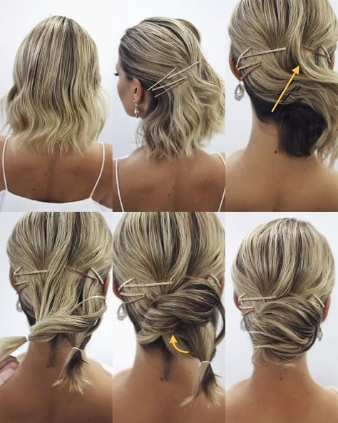 Black Braided Updo, Neck Length Hair, Short Hair Bun, Chin Length Hair, Up Dos For Medium Hair, Updos For Medium Length Hair, Summer Hairstyles For Medium Hair, Peinados Fáciles Para Cabello Corto, Low Bun