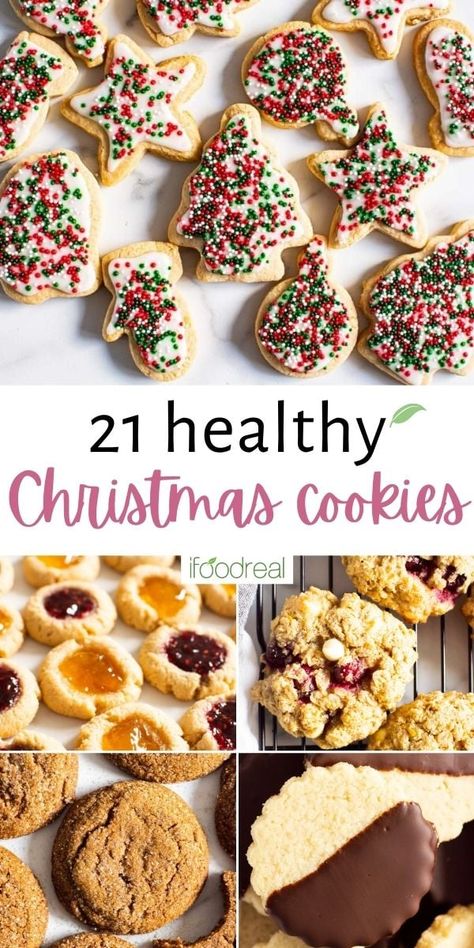 Healthy Christmas Cookies make the season just a bit more merrier and a tad lot brighter! Whether you need grain free almond flour treats, classic sweets made with less sugar or even just a bite sized bar or cookie ball, your kitchen will be full sugar and spice and everything nice! Almond Flour Christmas Cookies Recipes, Heart Healthy Cookies Recipes, Almond Flour Christmas Cookies, Low Sugar Christmas Cookies, Low Calorie Christmas, Healthy Christmas Baking, Sugar Free Christmas Cookies, Healthy Holiday Baking, Healthy Christmas Desserts