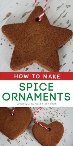 Gingerbread Ornaments Recipe, Spice Ornaments, Country Christmas Ornaments, Homemade Christmas Ornaments Diy, Homemade Christmas Crafts, Salt Dough Christmas Ornaments, Homemade Christmas Ornaments, Gift Homemade, Easy Christmas Ornaments