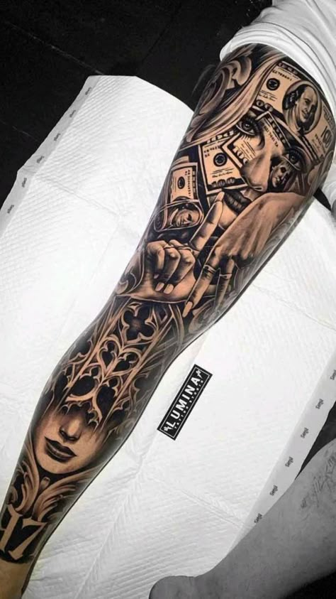 Tattoo Leg Men, Tattoo Pierna Hombre, Blitz Tattoo, Tattoo Perna, Tattoos Nature, Full Leg Tattoos, Realistic Tattoo Sleeve, Full Sleeve Tattoo Design, Anklet Tattoos