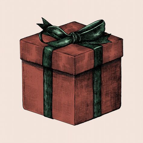 Sketch of a wrapped gift box | premium image by rawpixel.com / Noon Family Gift Exchange, Present Drawing, Presents For Grandma, Painted Candlesticks, Drawing Sticker, Birthday Painting, Paper Background Design, Red Gift Box, Gift Box Birthday