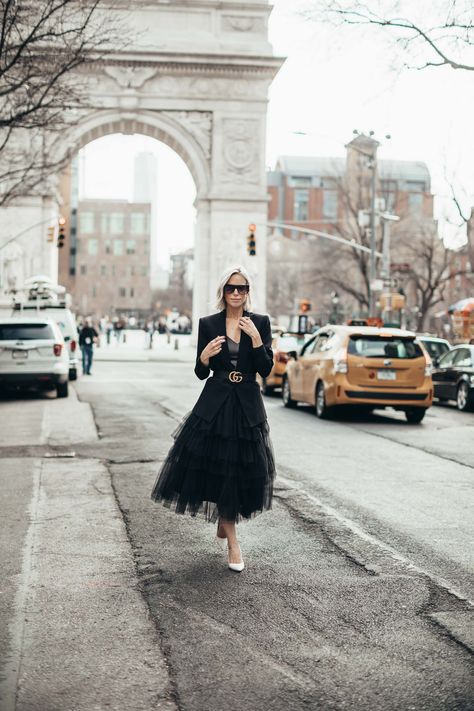 How to Style a Tulle Skirt Tutu Long Skirt Outfits, Black Tulle Skirt Photoshoot, Tulle Midi Skirt Outfit Winter, Tulle Skirt Outfit 2023, How To Wear Tulle Skirt, Navy Tulle Skirt Outfit, Tulle Long Skirt Outfit, Tulle Skirts For Women, Tiered Tulle Skirt Outfit