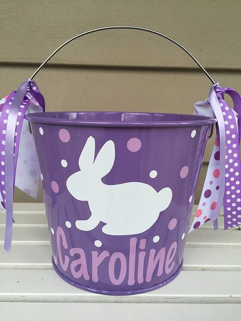 Painted Easter Baskets, Easter Pail, Personalized Easter Bucket, Craft Themes, Miss Rabbit, Easter Basket Crafts, Personalized Easter Eggs, Easter Buckets, Personalized Easter Gifts