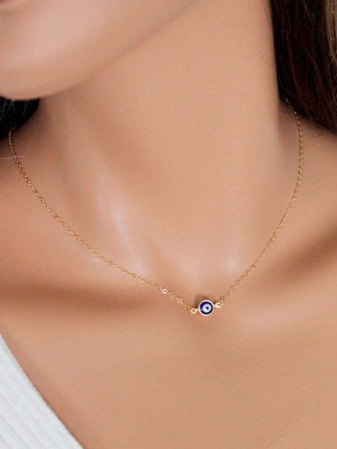 Nazar Necklace, Devil Eyes, Gold Clothing, Fine Gold Necklace, Necklace Evil Eye, Eye Pendant Necklace, Evil Eye Protection, Necklace For Girlfriend, Vintage Punk