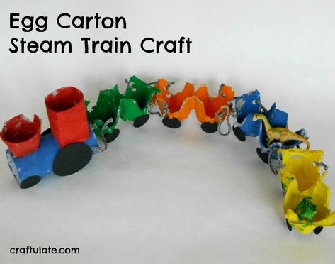 This egg carton steam train activity is a fun and frugal craft for kids to make! Train Craft, Junk Modelling, Train Crafts, Transportation Activities, Transportation Crafts, Egg Cartons, Egg Carton Crafts, Transportation Theme, Train Activities