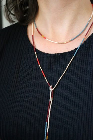 Curry Yellow, Red Sage, Bolo Necklace, Textile Necklace, Red Denim, Metallic Rose Gold, Gold And Red, Textile Jewelry, Southwest Style